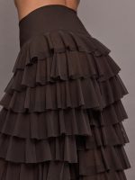 Wide Leg Ruffle Pant - Espresso - Image 6