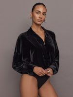 Super Oversized Boyfriend NK Shirt Bodysuit - Black