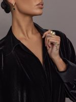 Super Oversized Boyfriend NK Shirt Bodysuit - Black - Image 10