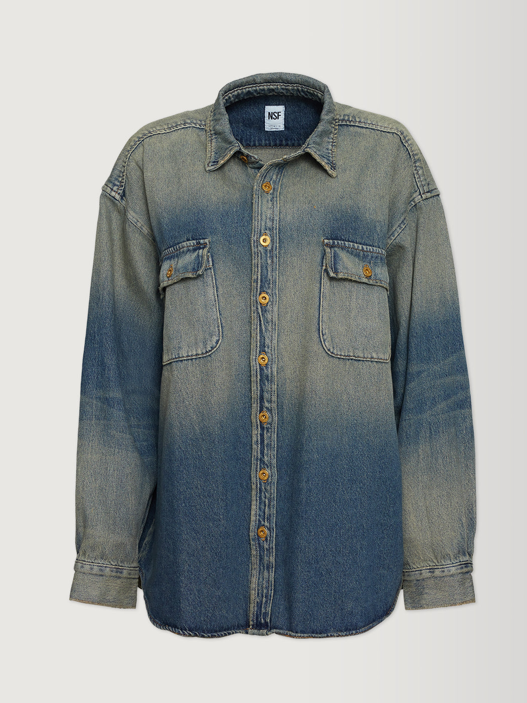 NSF-20417-JST-BLUE-22FAL-Busy_Boyfriend_Shirt-color-SEINE-WASH_0220 Busy Boyfriend Shirt - Seine Wash - Image 1