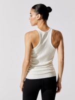 Nastasia Shirred Side Tank - Soft White - Image 4