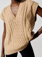 Audrey Sweater Vest - Camel - Image 5