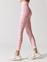 Houndstooth Legging - Candy Pink-White