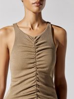 Isabel Front Ruched Tank - Caramel - Image 3