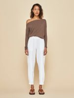 Long Sleeve Asymmetrical Top - Caramel - Image 5