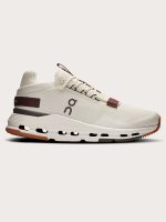 Mulberry-colored athletic sneakers.