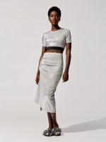 Jupe Silver Lurex Skirt - Silver - Image 3