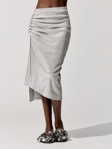 Jupe Silver Lurex Skirt - Silver