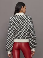 Carving Merino Wool Sweater - Black/Snow White - Image 6