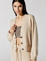 Cleo Cashmere Cardigan - Biscuit - Image 5