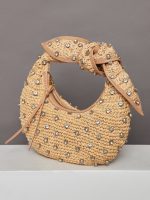 The Josie Bling Bag - Raffia Hobo with Embroidered Rhinestone - Image 2