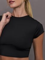 Crop Tee - Black - Image 4