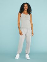 Annie Recycled Cotton Rib Tank - Pebble Grey - Image 6