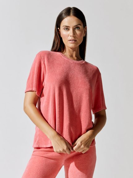 Donna Loop Terry Oversized Tee - Strawberry