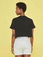 Courtney Crop Tee - Black - Image 7