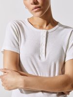 60s Short Sleeve Henley - Vintage White - Image 5