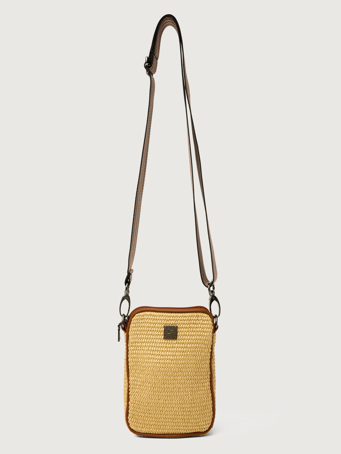ROYL-9888DRS-NUDENUDDRK-Busy-Signal-color-Dune-Raffia-W-Saddle-Trim-Black-Ivory-Camel-Polished-Dune-Webt644-Edit Busy Signal - Dune Raffia W/ Saddle Trim/ Black/ Ivory/ Camel / Polished Dune Web - Image 1