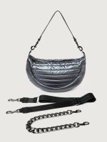 Elton Hobo Crossbody - Pearl Grey/ Black/ Black Web Gunmetal Hardware - Image 6