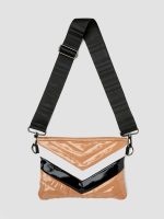 Vonn Chevron Crossbody - Nude Patent w/ Black and White - Image 4