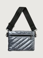 Diagonal Bum Bag - Pearl Grey/ Black/Black Web - Image 5
