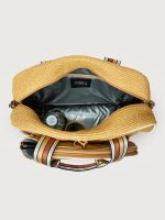 You Are The Champion Tennis Bag - Dune Rafia/ White/ Dark Neutral Dune - Image 15