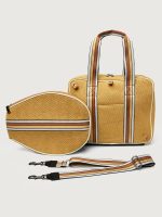 You Are The Champion Tennis Bag - Dune Rafia/ White/ Dark Neutral Dune - Image 9