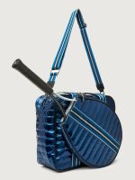 You are the Champion Tennis Bag - Glossy Navy Patent/ Navy/ Pewter/ Black Web - Image 14