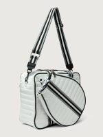 You are the Champion Tennis Bag - White Patent/ Black/ White Web - Image 4