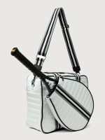 You are the Champion Tennis Bag - White Patent/ Black/ White Web - Image 13