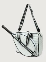 You are the Champion Tennis Bag - White Patent/ Black/ White Web - Image 3