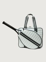 You are the Champion Tennis Bag - White Patent/ Black/ White Web - Image 14
