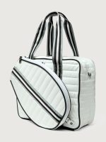 You are the Champion Tennis Bag - White Patent/ Black/ White Web - Image 5
