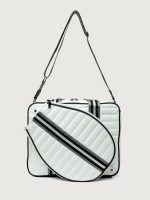 You are the Champion Tennis Bag - White Patent/ Black/ White Web - Image 2