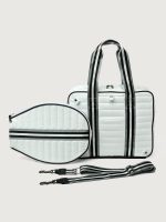 You are the Champion Tennis Bag - White Patent/ Black/ White Web - Image 8