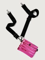Bum Bag Crossbody - Hot Pink Mirror/ Black/ Black Web - Image 3