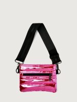 Bum Bag Crossbody - Hot Pink Mirror/ Black/ Black Web - Image 6