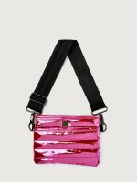Bum Bag Crossbody - Hot Pink Mirror/ Black/ Black Web - Image 5