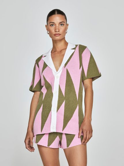 Lei Shirt - Pink & Green