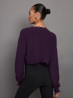 Cropped Devin Sweater - Eggplant - Image 3