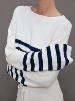 Sharlie Sweater - White / Navy Stripe - Image 4