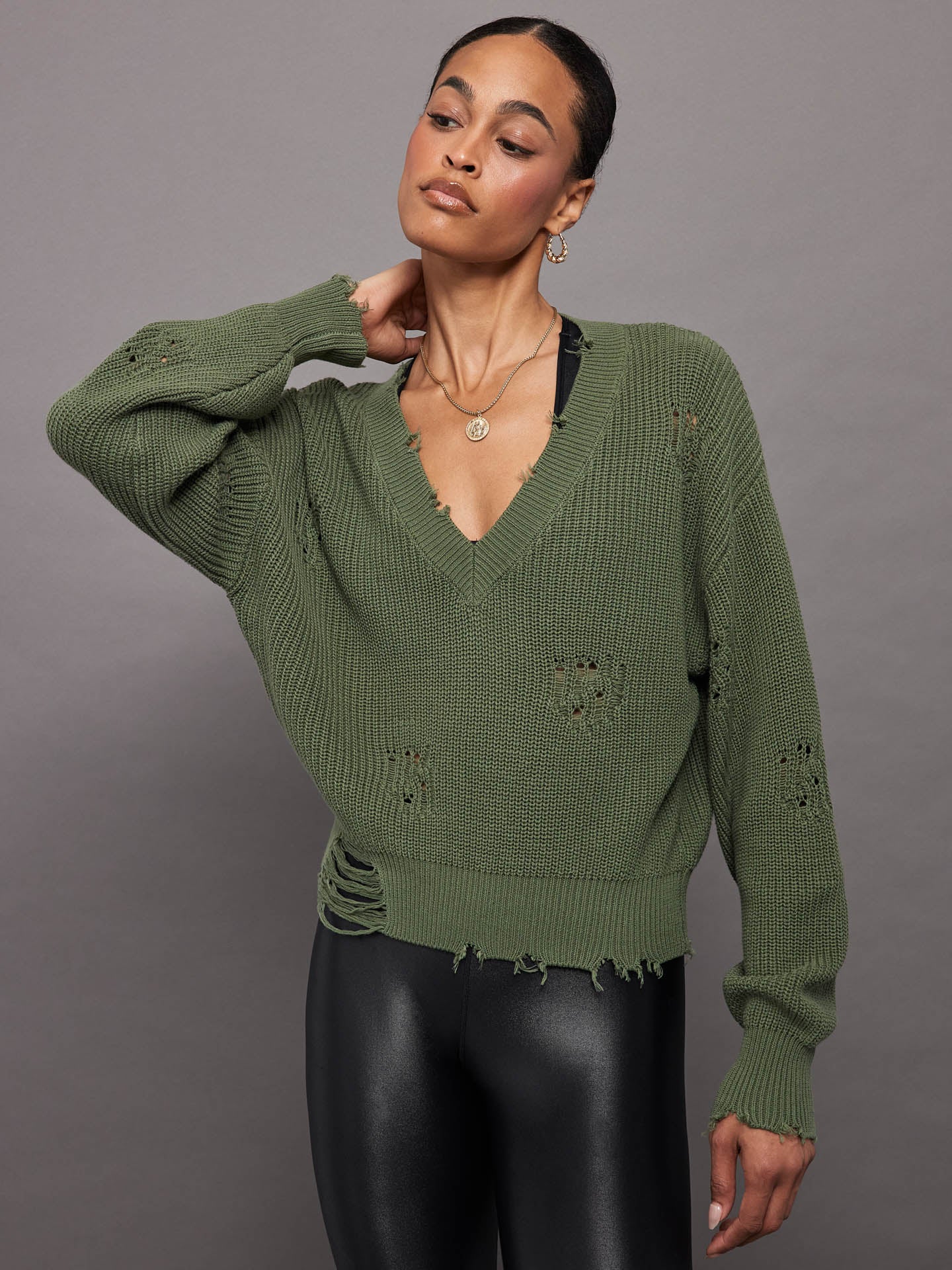 SERO-SRO1-3310-OLVEOLVMED-SYD-SWEATER-color-OLIVE_1460 SYD SWEATER - OLIVE - Image 1
