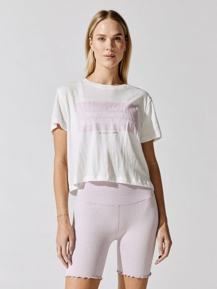 Happy Crop Tee - Stone