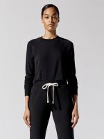 Warm Up Crop Fleece Sweatshirt - Black
