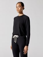 Warm Up Crop Fleece Sweatshirt - Black - Image 4