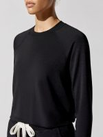 Warm Up Crop Fleece Sweatshirt - Black - Image 5