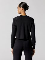 Warm Up Crop Fleece Sweatshirt - Black - Image 6