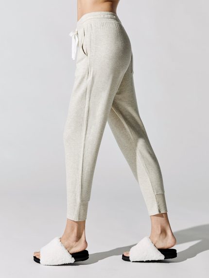 Reena 7/8 Fleece Sweatpant - Heather Oat