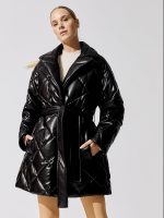 Maxim Faux Leather Puffer Jacket - Black - Image 3