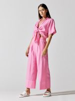 Wide Leg Pant in Linen - Cotton Candy - Image 3