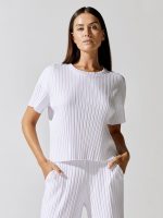 Siro Rib Boxy Tee - White